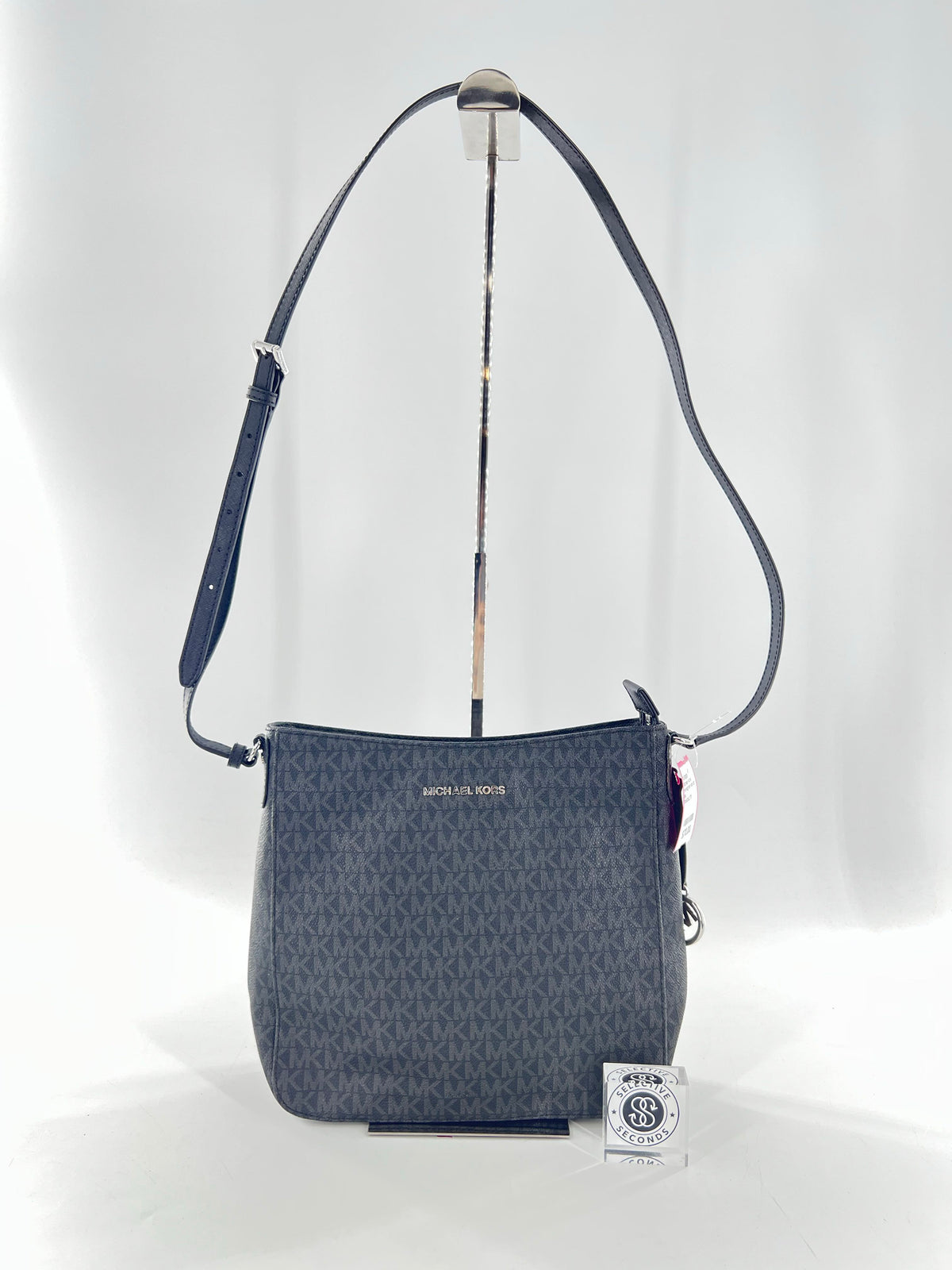 monogram top zip buckle strap crossbody