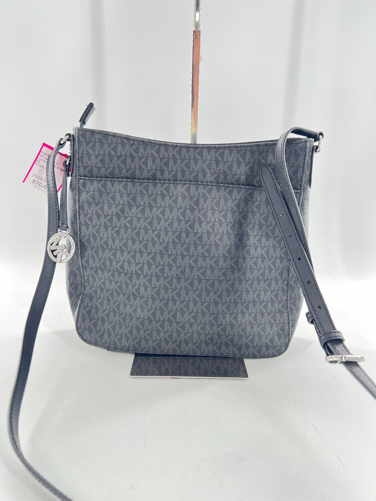 monogram top zip buckle strap crossbody