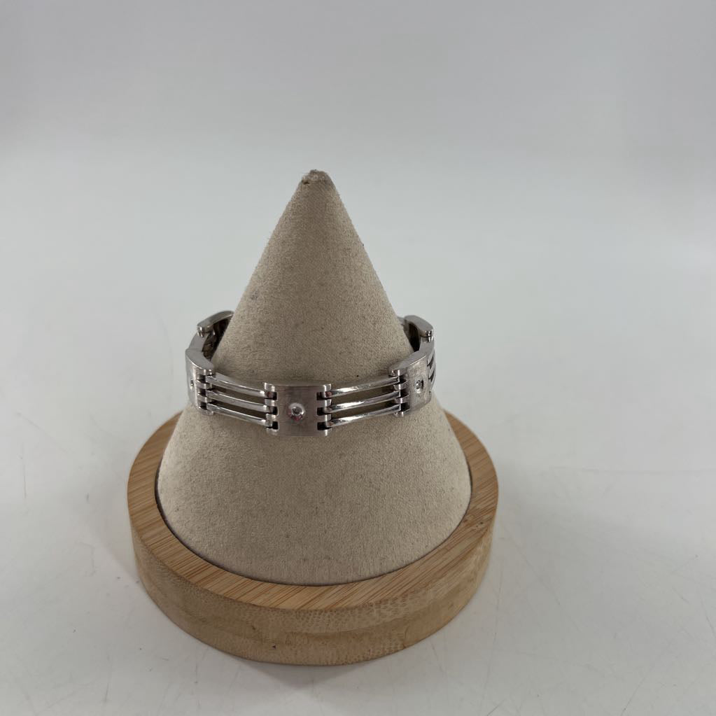 .925 silver link w/ diamonds bracelet