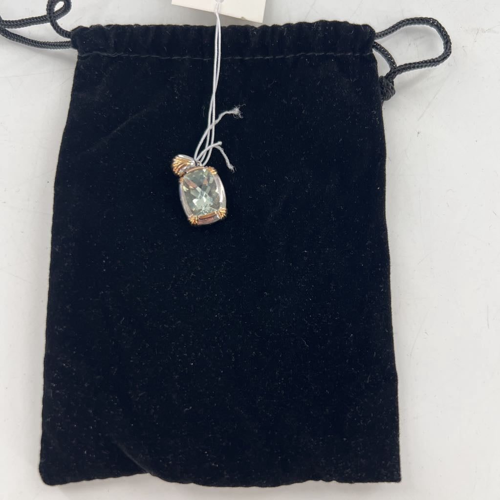 .925 silver green amethyst pendant