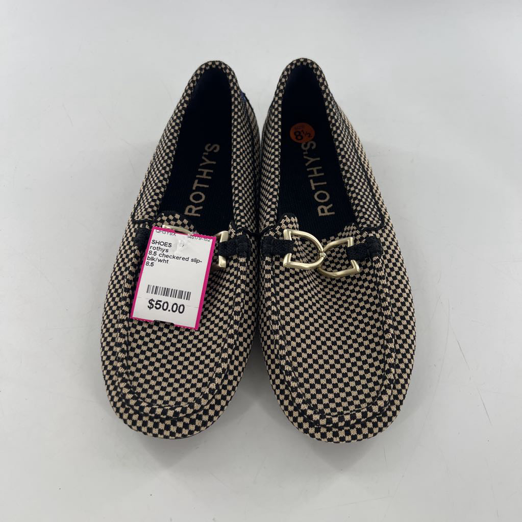 8.5 checkered slip-on knit loafer