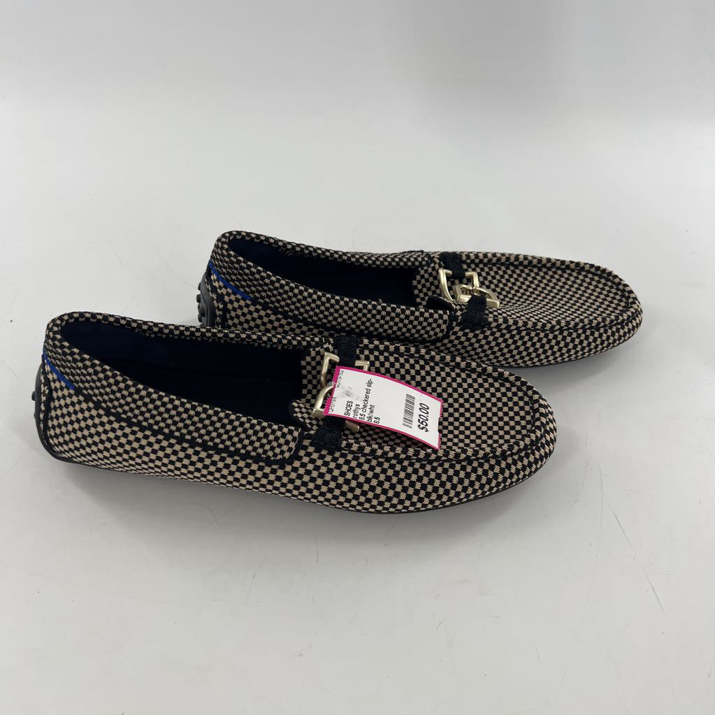 8.5 checkered slip-on knit loafer
