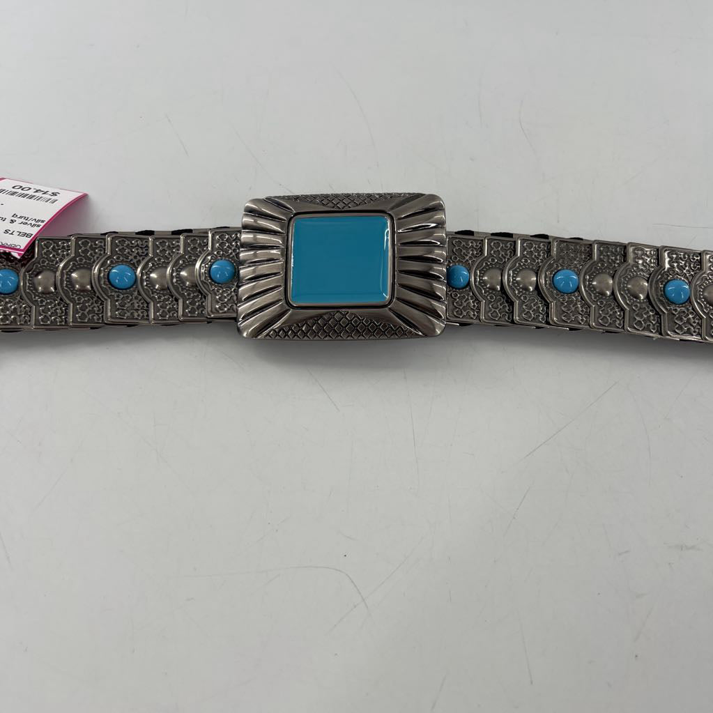 silver & turquoise elastic belt