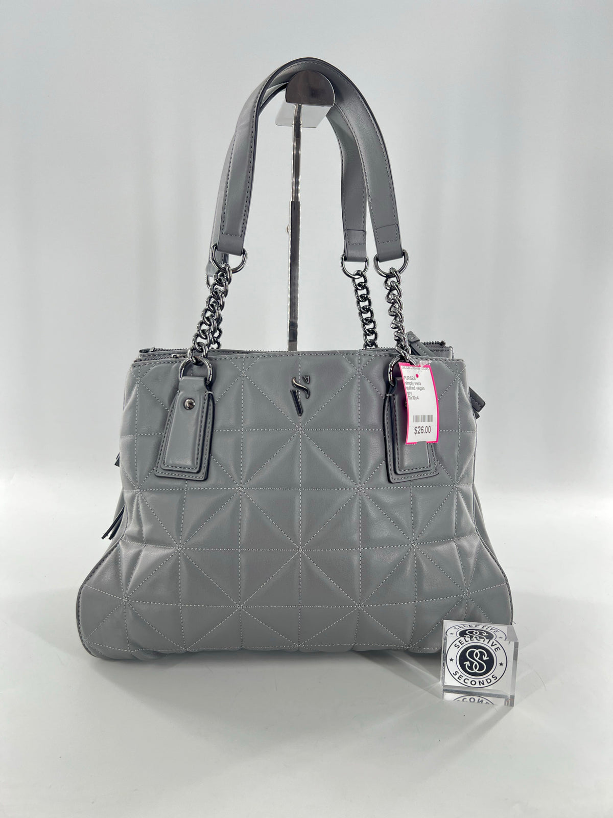 quilted vegan leather handbag
