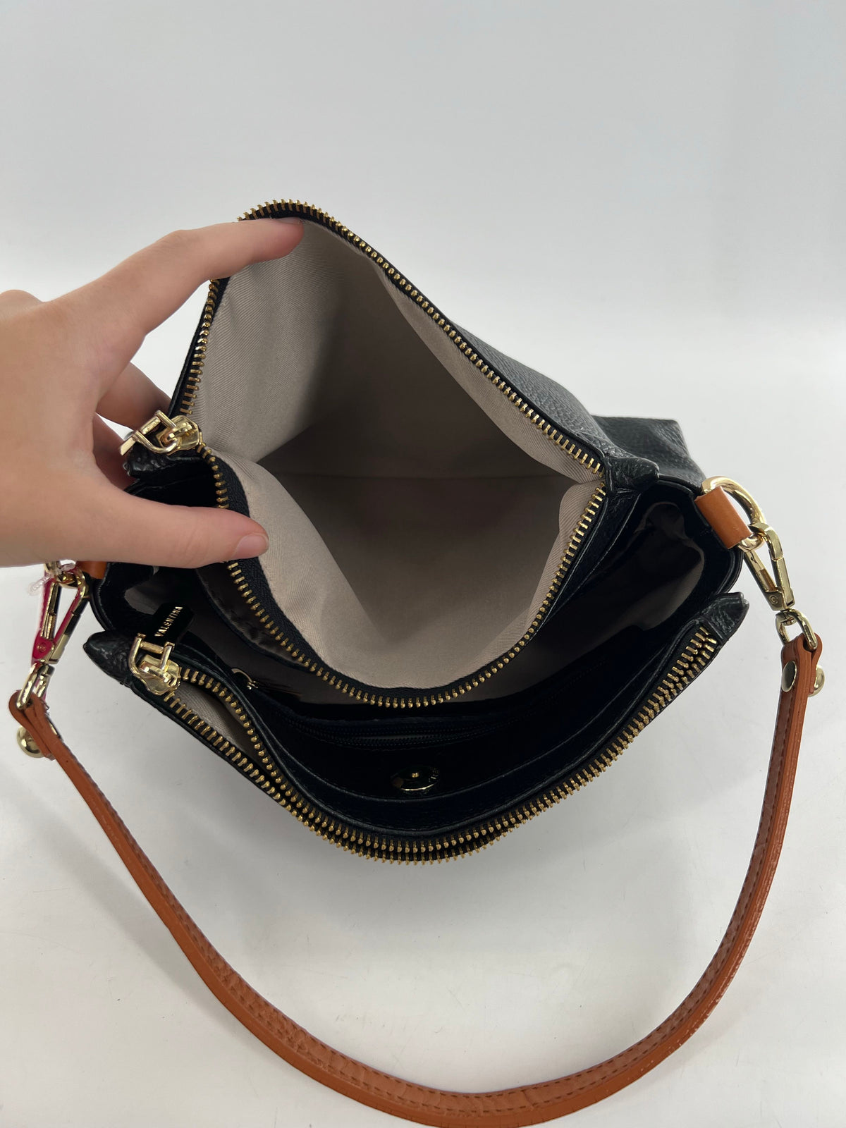 pebbled leather shoulder bag