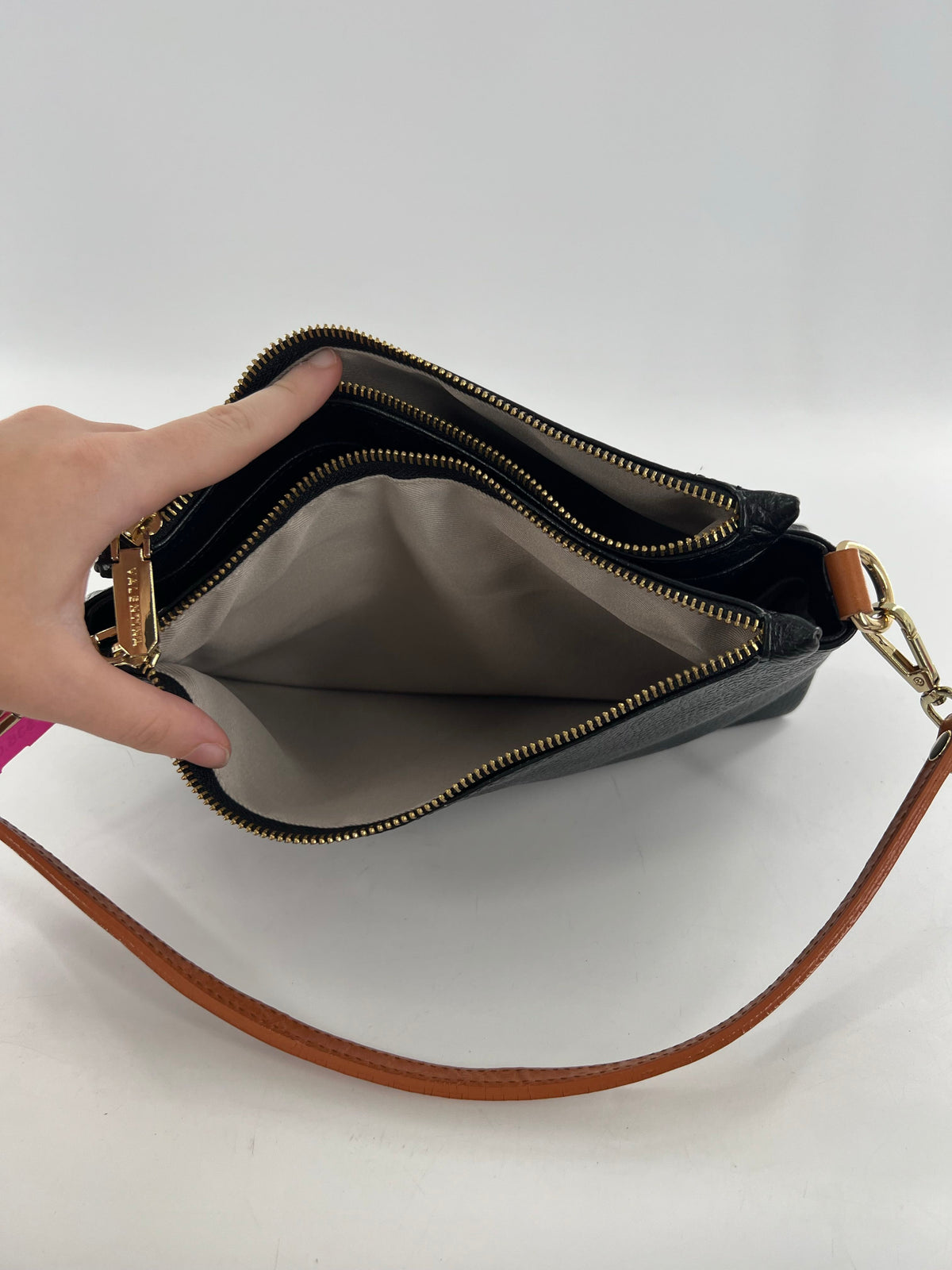 pebbled leather shoulder bag