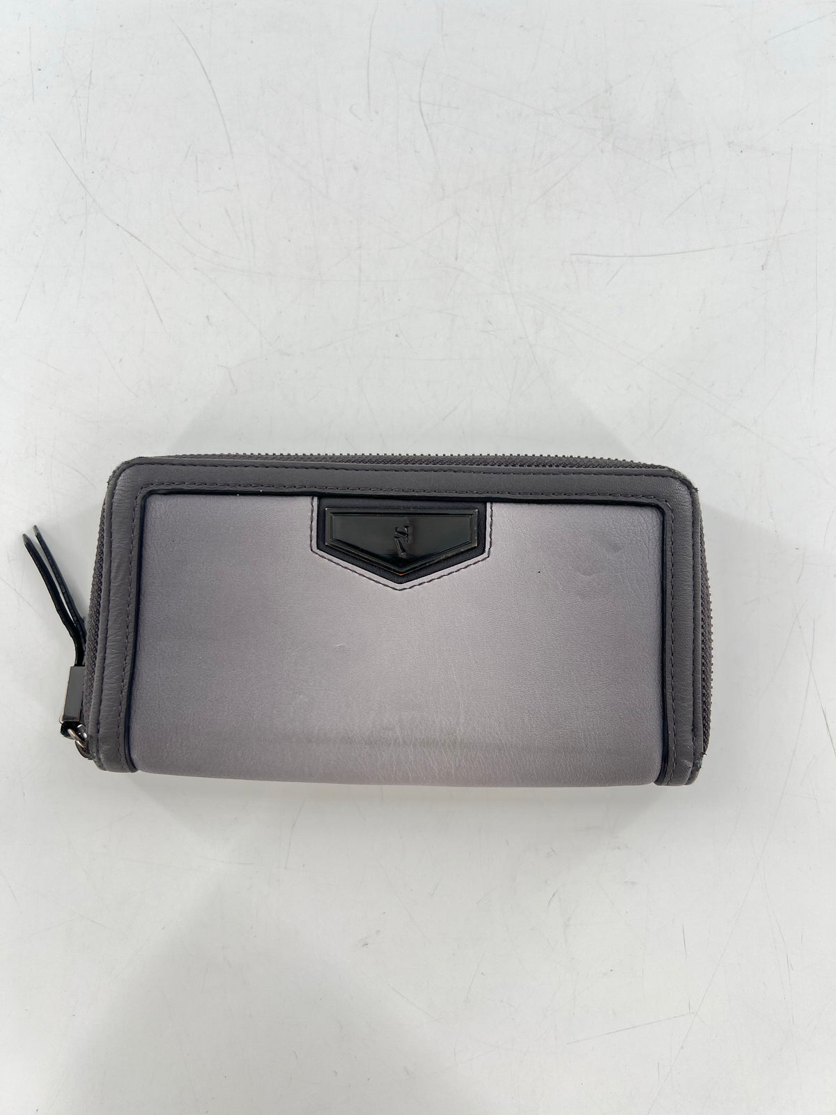 two-tone zip-around wallet