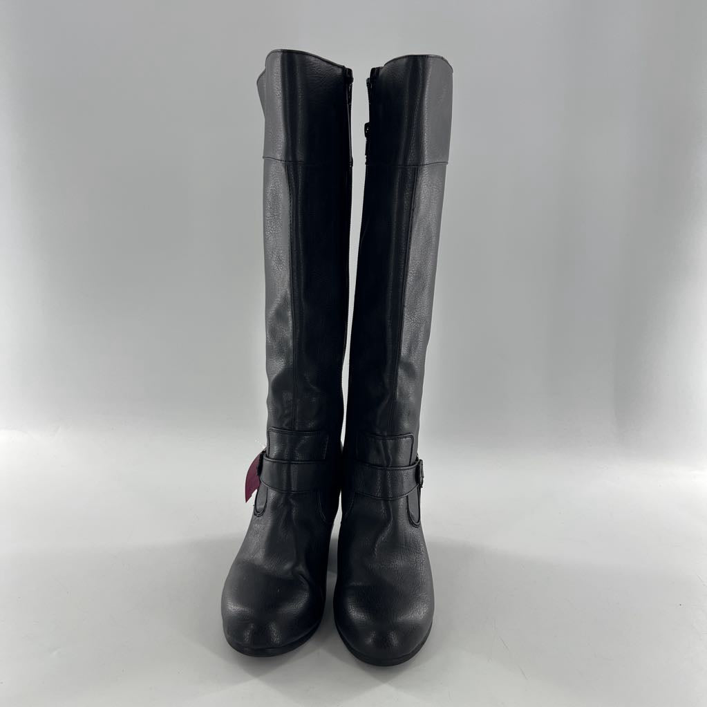 9 studded buckle tall boots