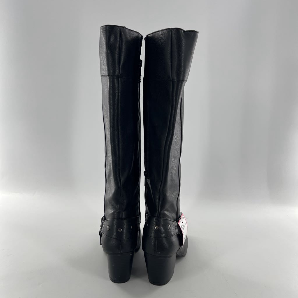 9 studded buckle tall boots