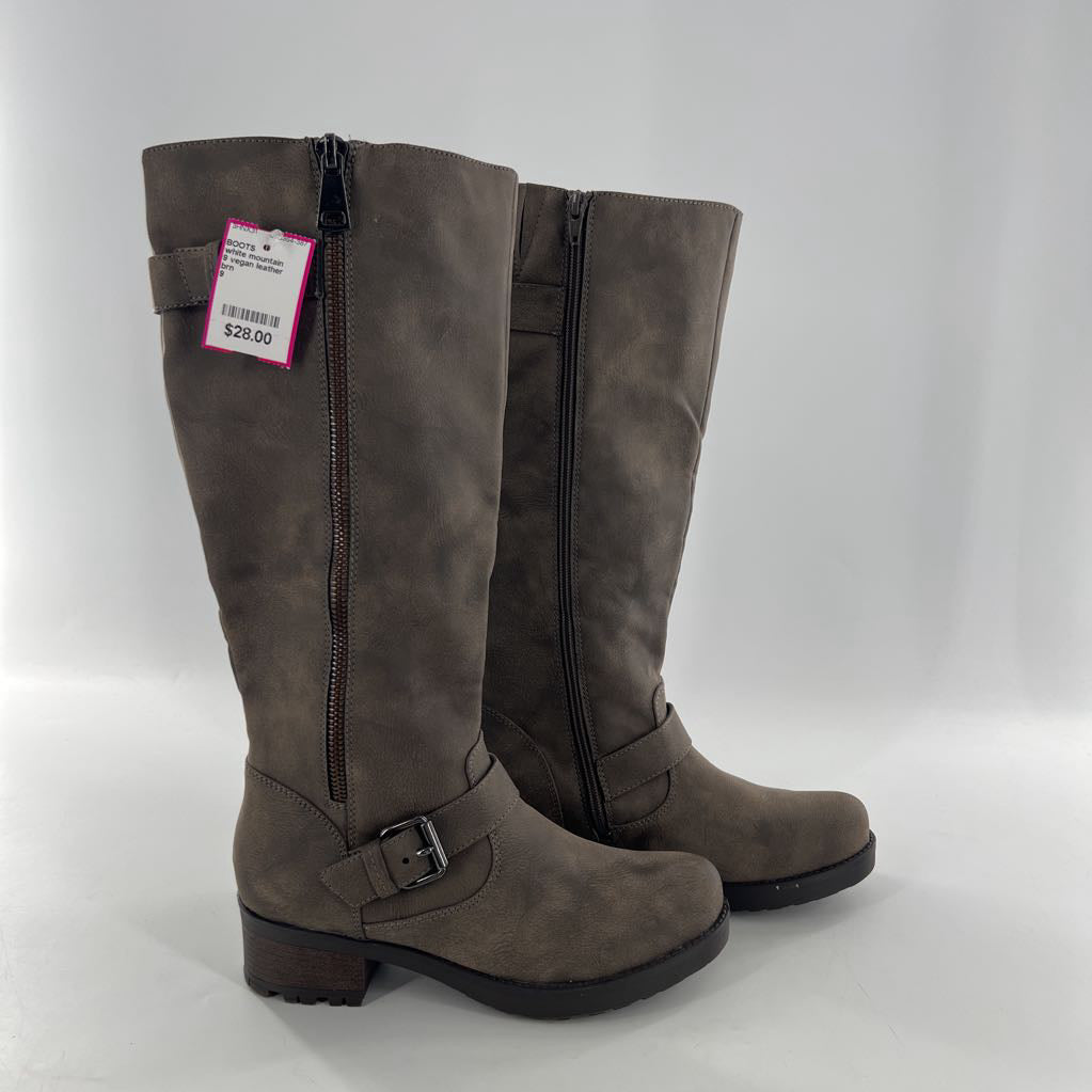 9 vegan leather riding boot