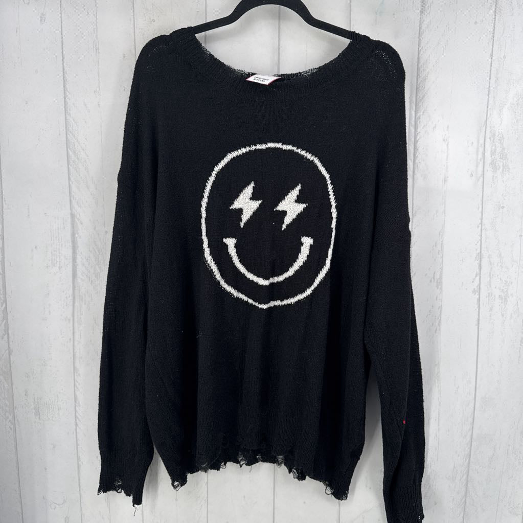 1X smiley face sweater