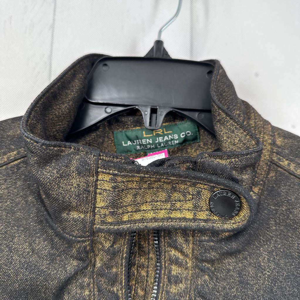 M metallic denim bomber jacket