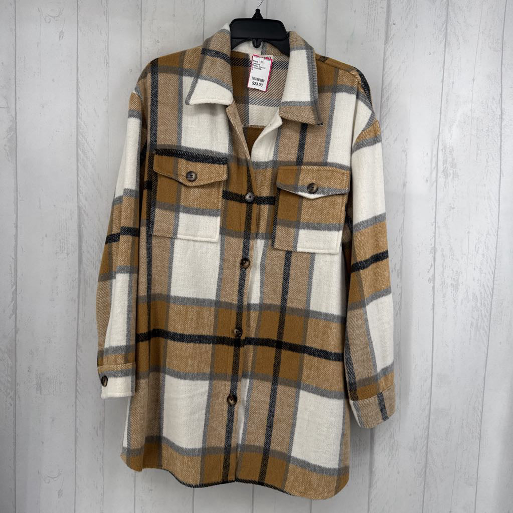 M plaid shacket