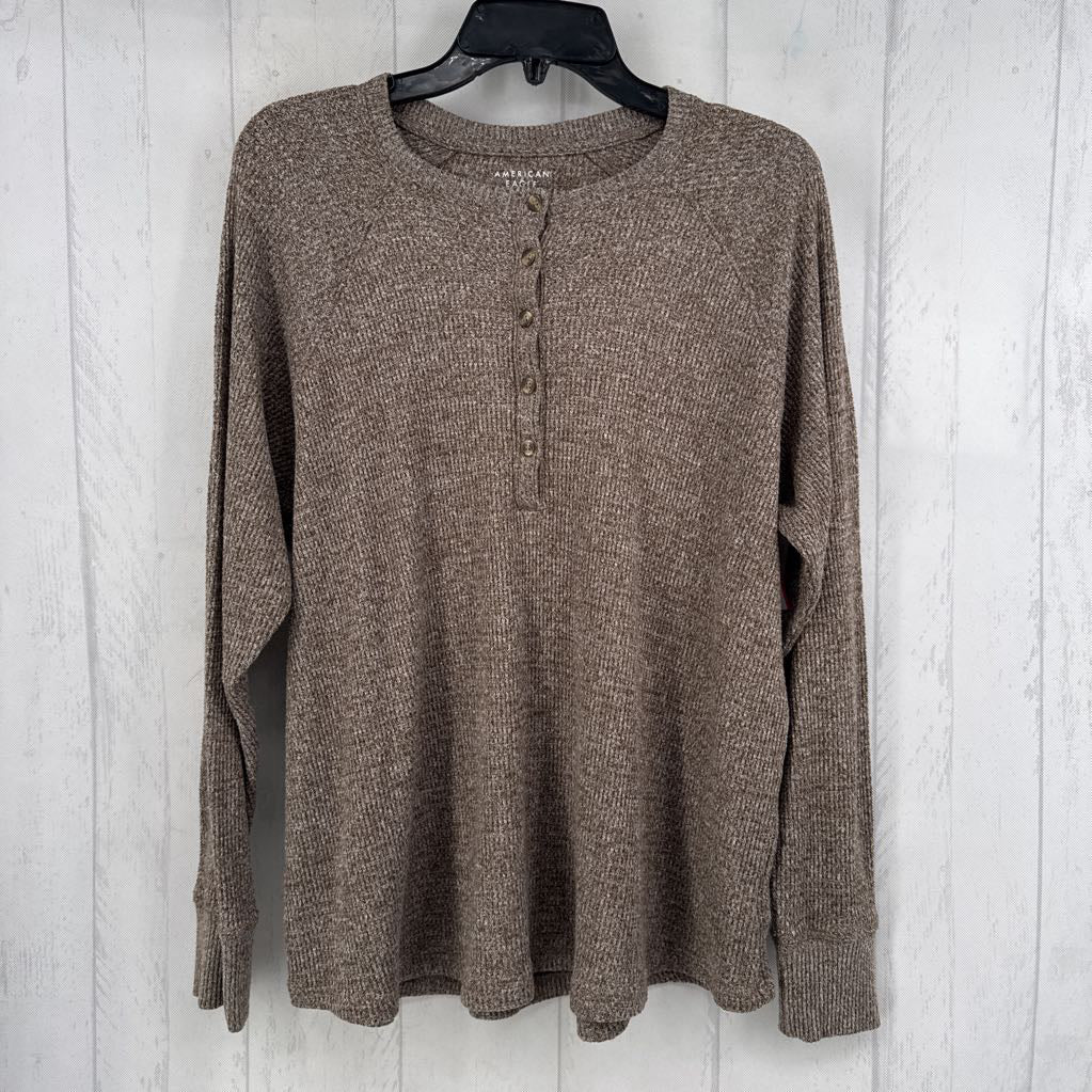 L waffle knit l/s henley