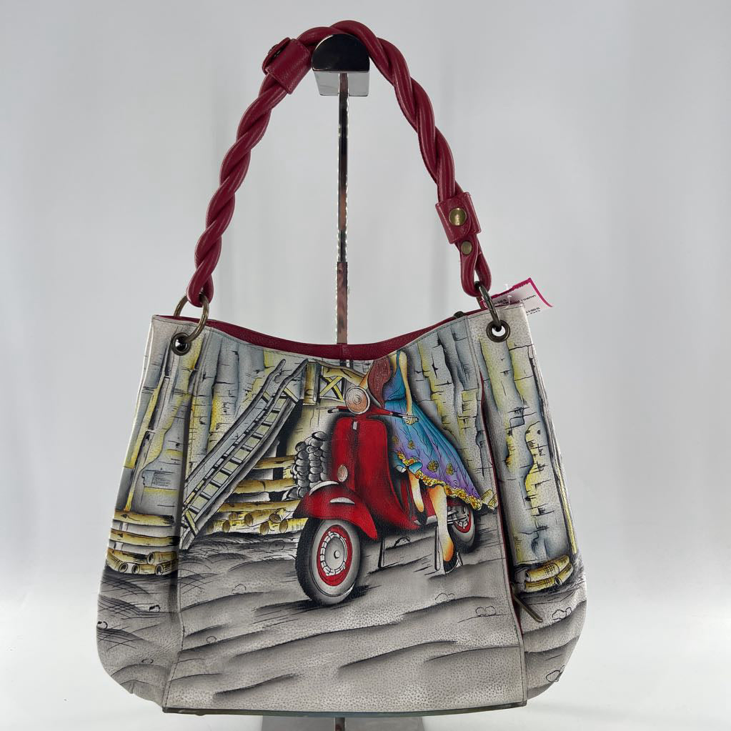 hand-painted roamn dreams shoulder bag