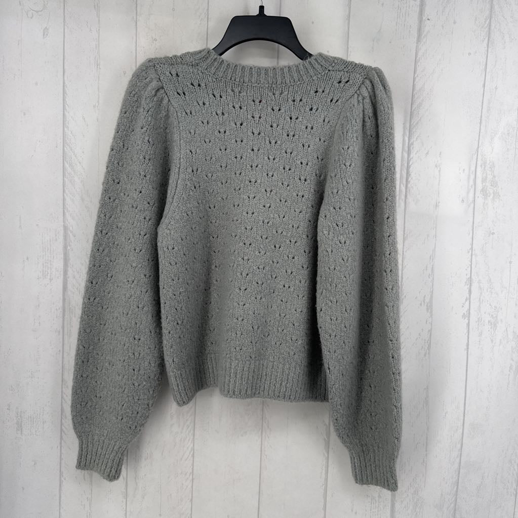 M crewneck crochet sweater