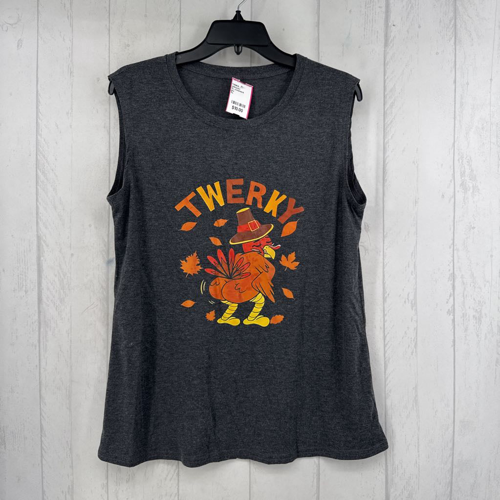 XL crewneck graphic tank-twerky