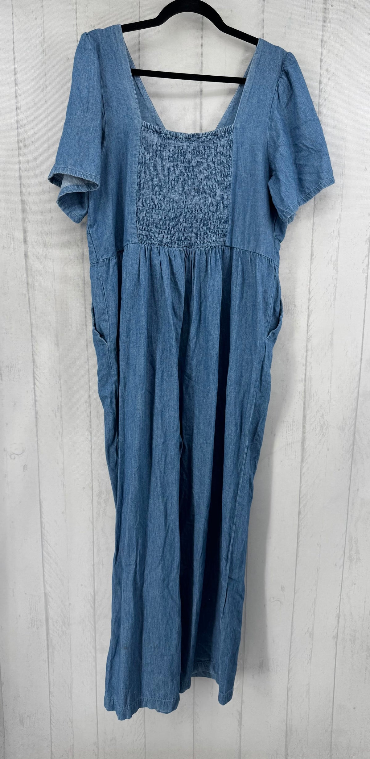 XL denim s/s jumpsuit