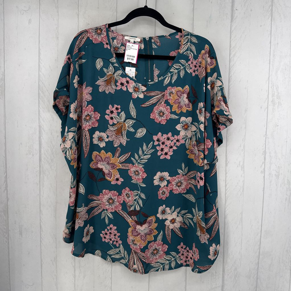 2X flo print s/s top