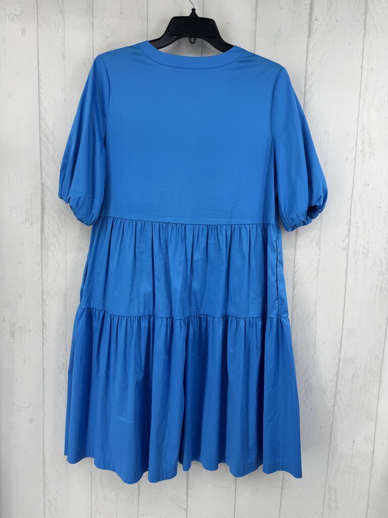 S split neck tiered s/s dress