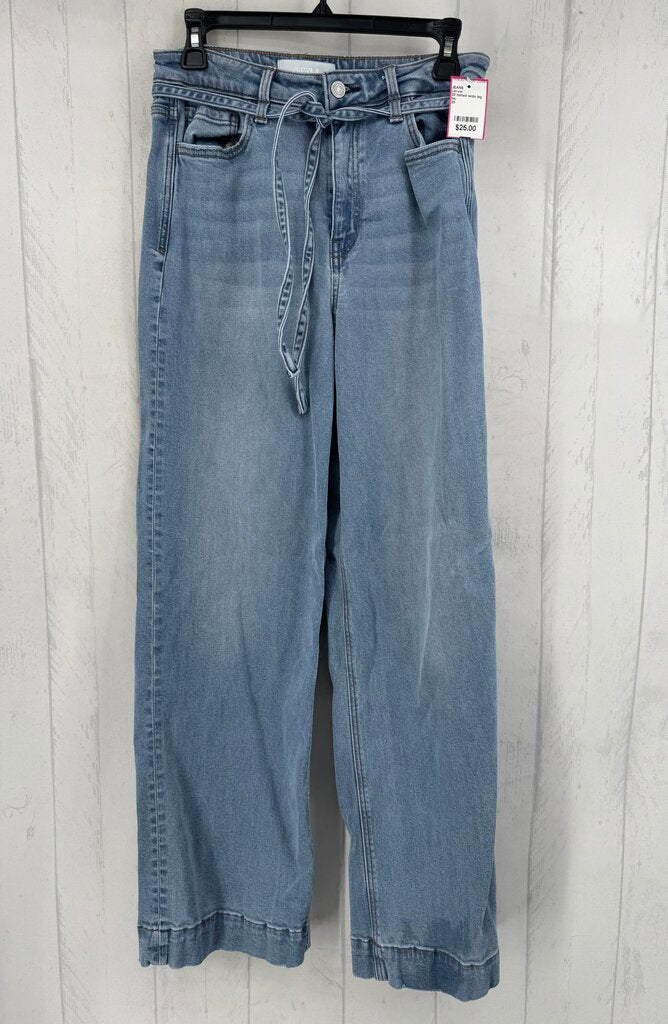 28 belted wide leg jean