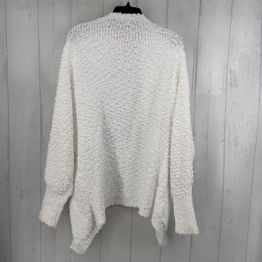 S chenille open front cardi