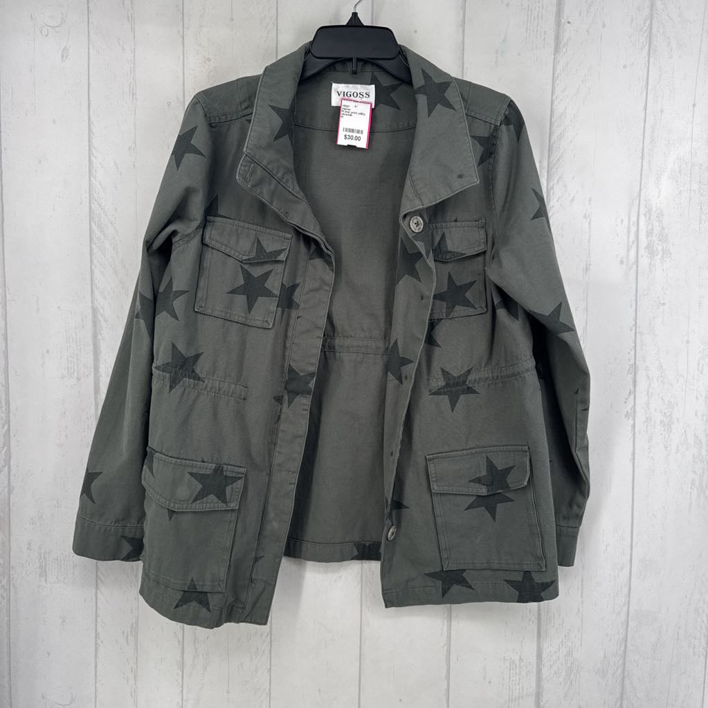 M star print utility jacket