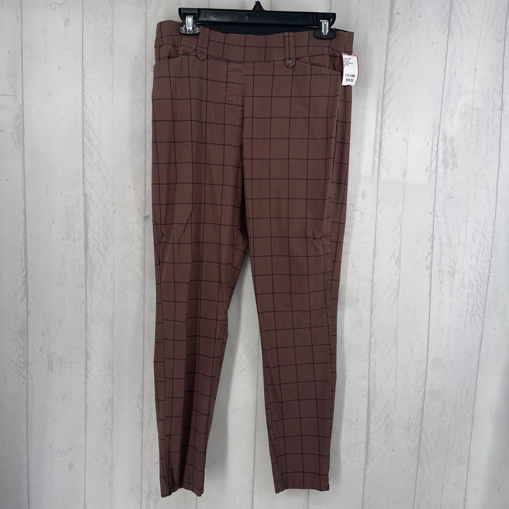 M plaid pull-on skinny pant