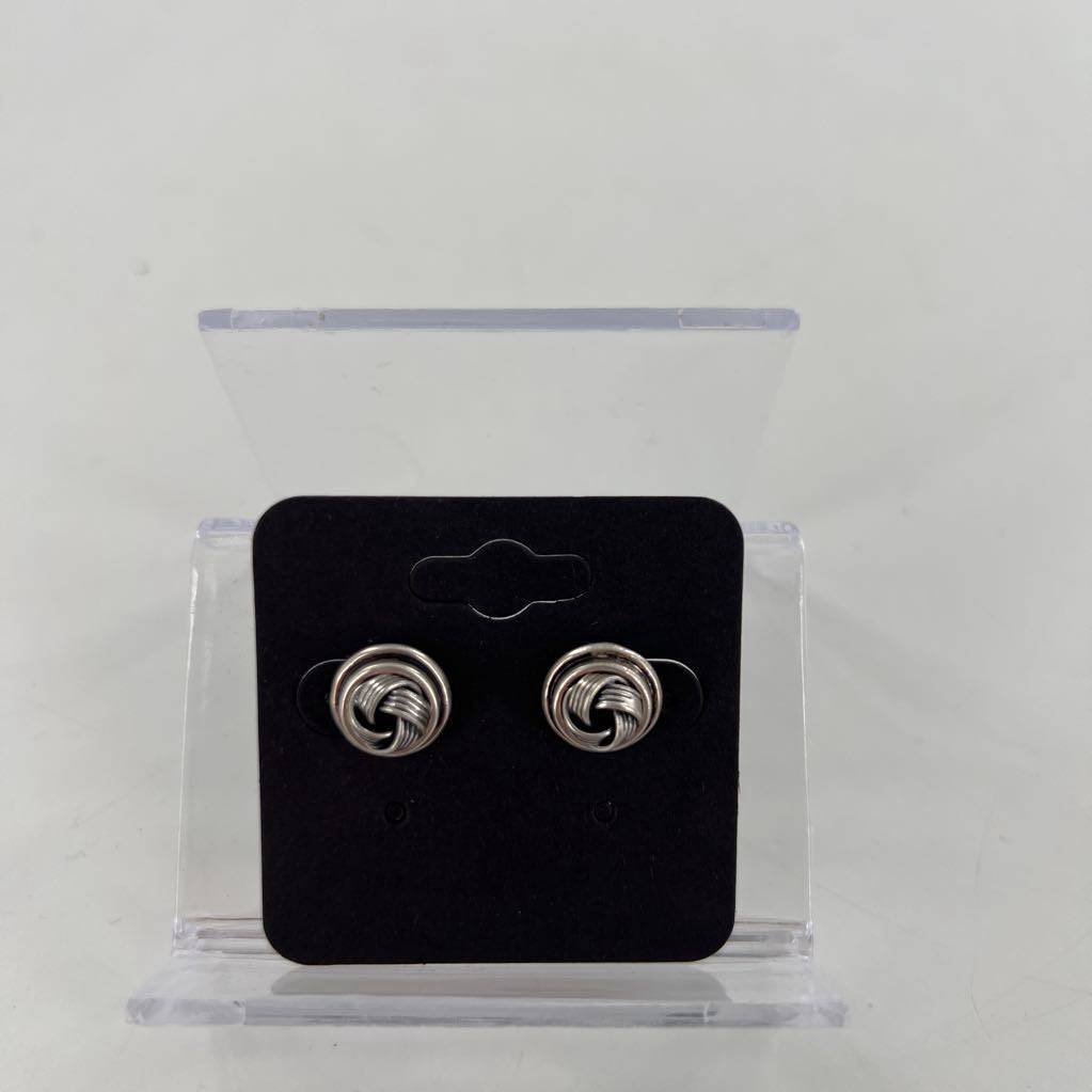 silver wire knot earrings