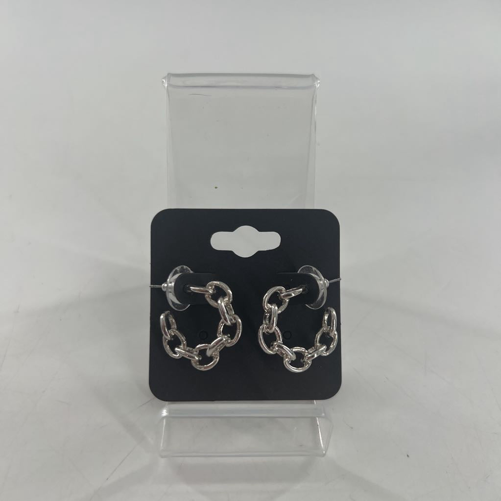 silver chainlink hoop earrings