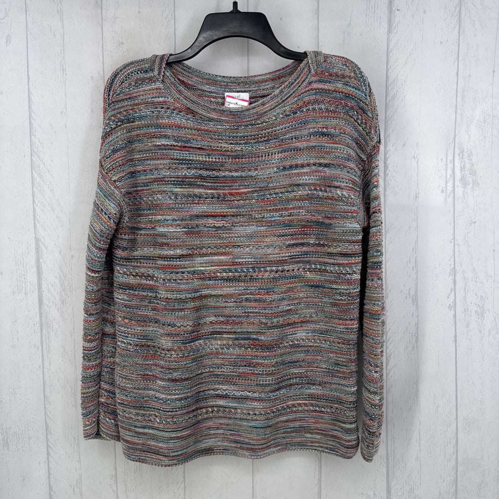 S colorful crochet sweater