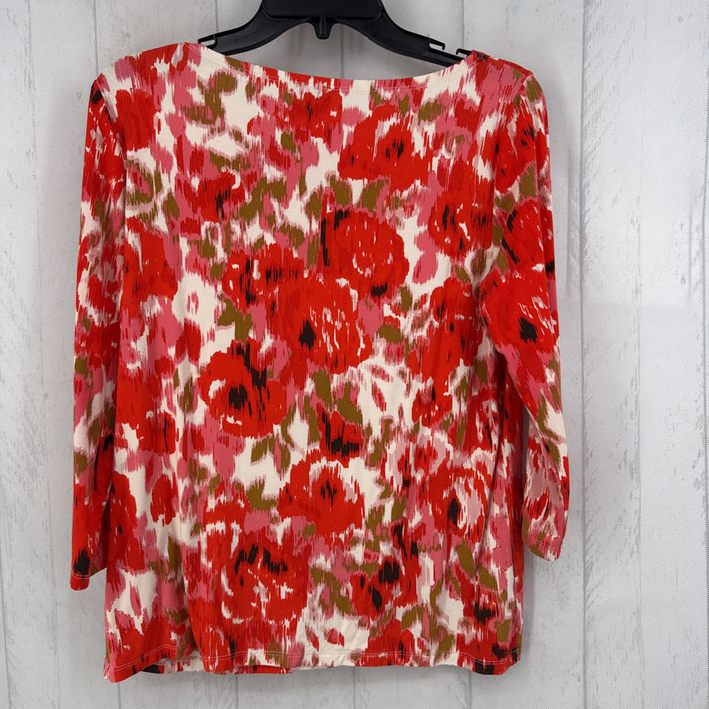 M flo print 3/4 slv top