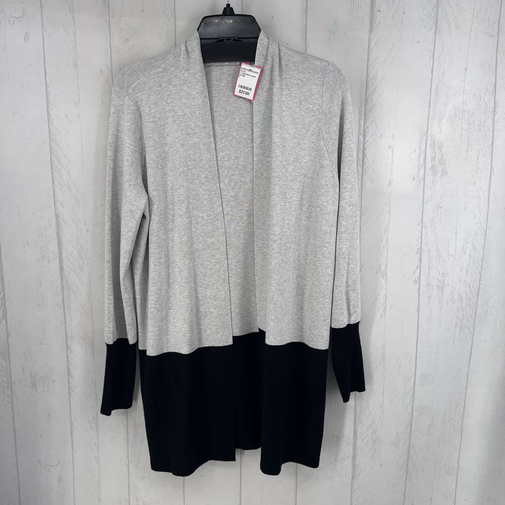 L colorblock open front cardi