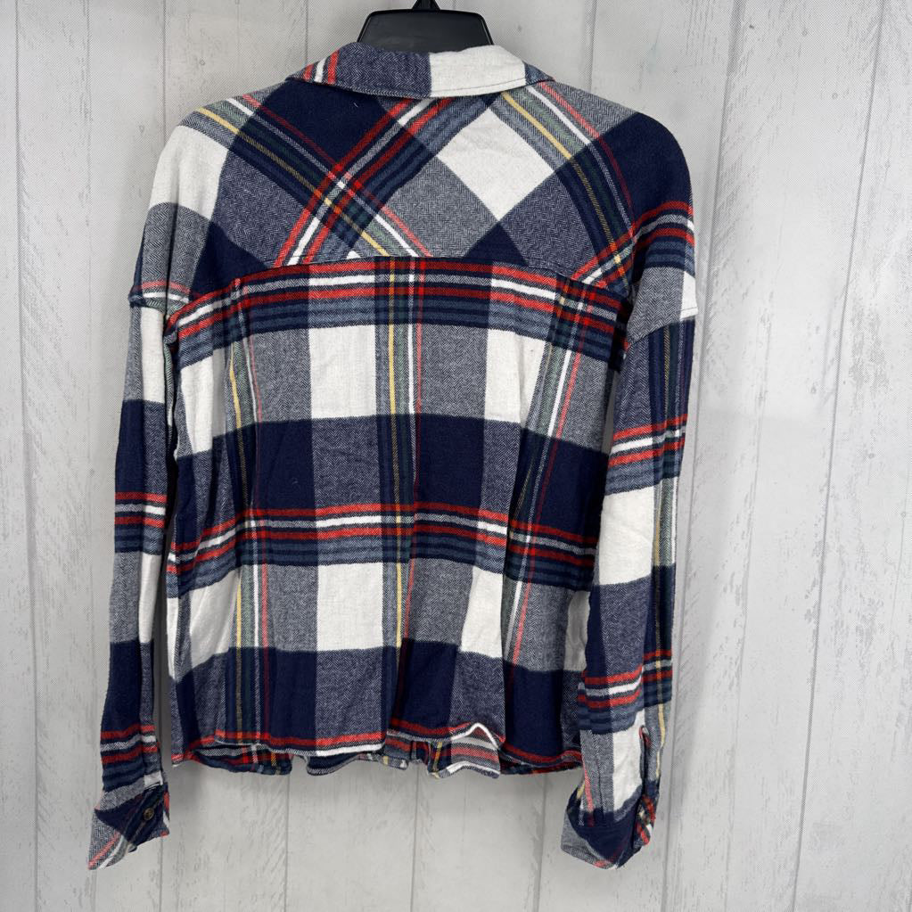 L plaid button down l/s top