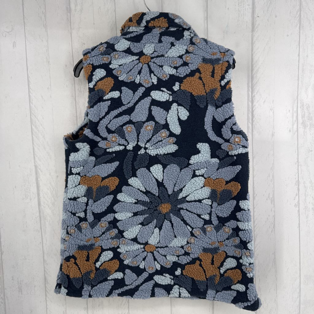 M sherpa flocked floral vest