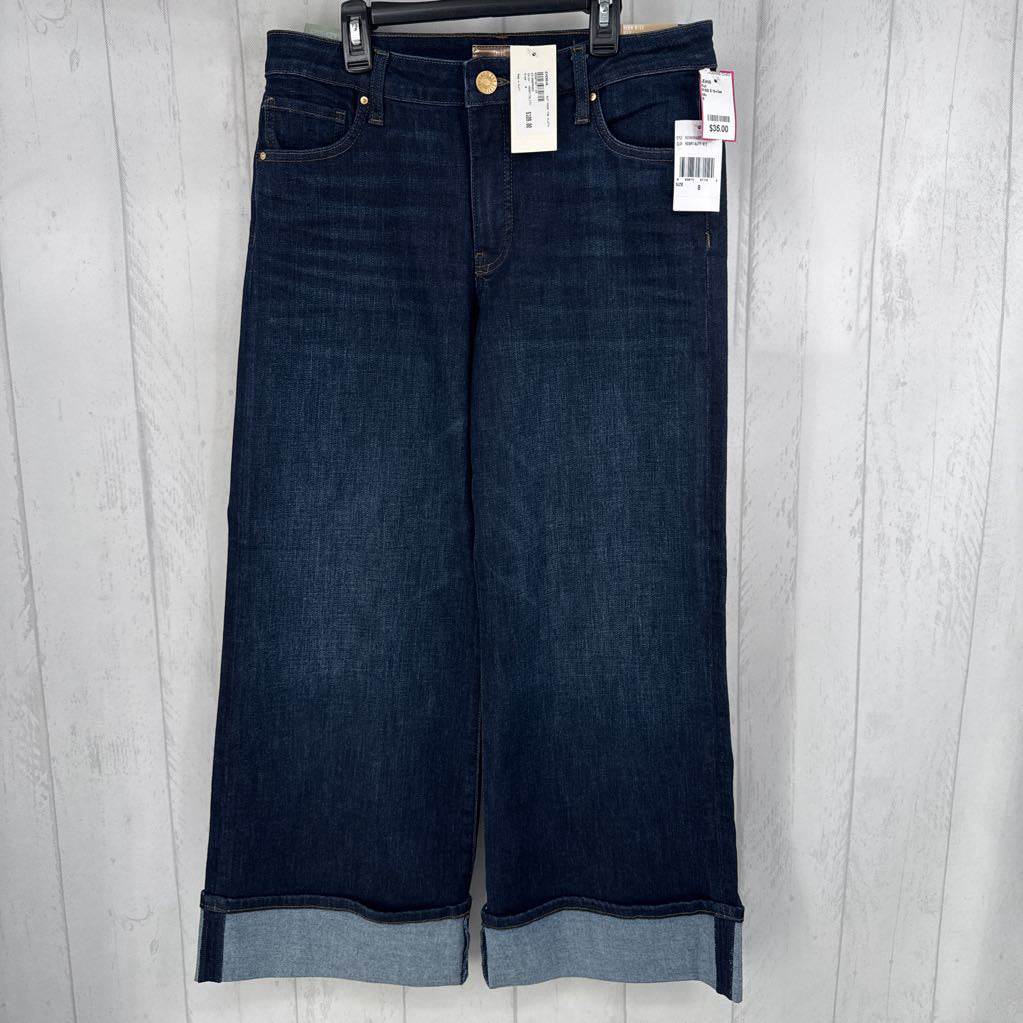R109 8 hi-rise cuffed wide leg jean