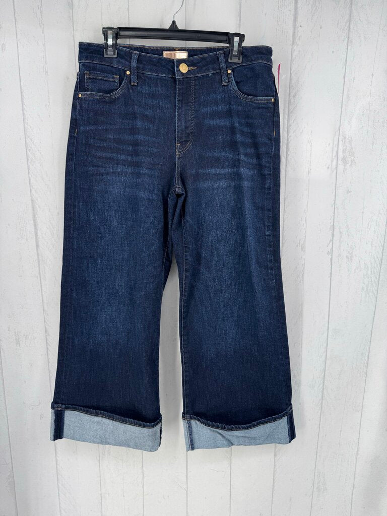 10 hi-rise cuffed wide leg jean