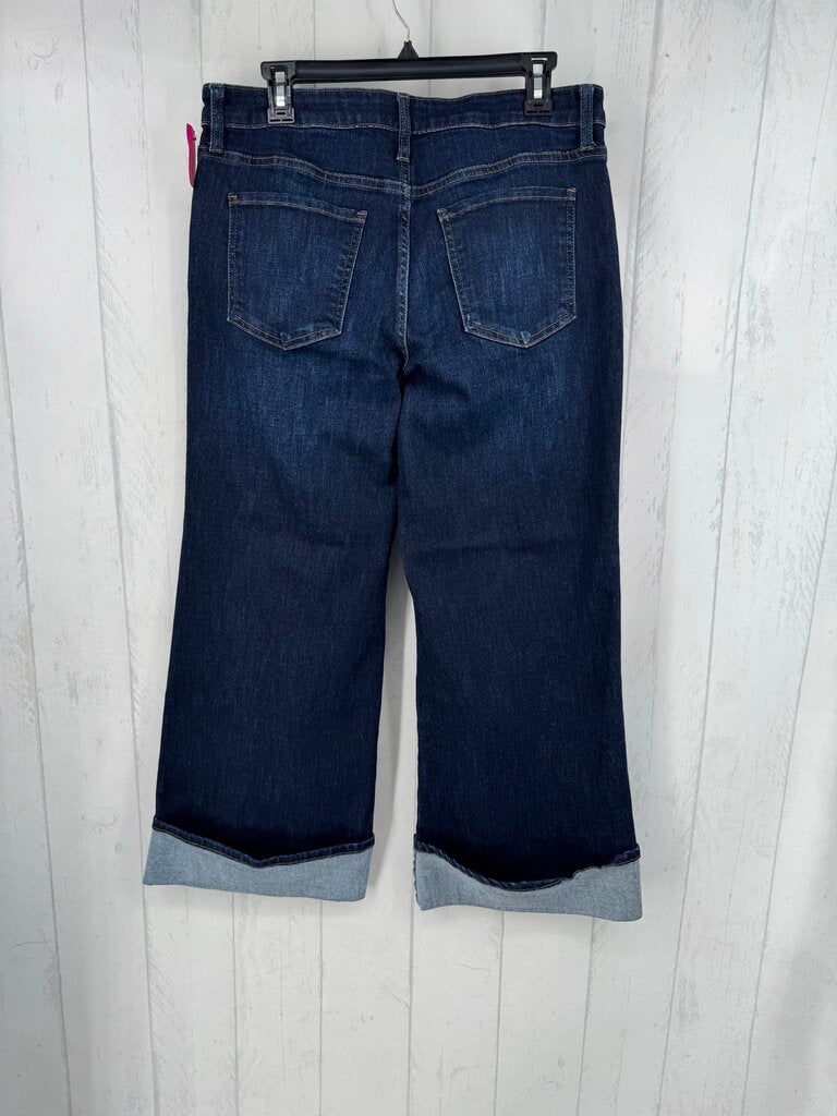 10 hi-rise cuffed wide leg jean