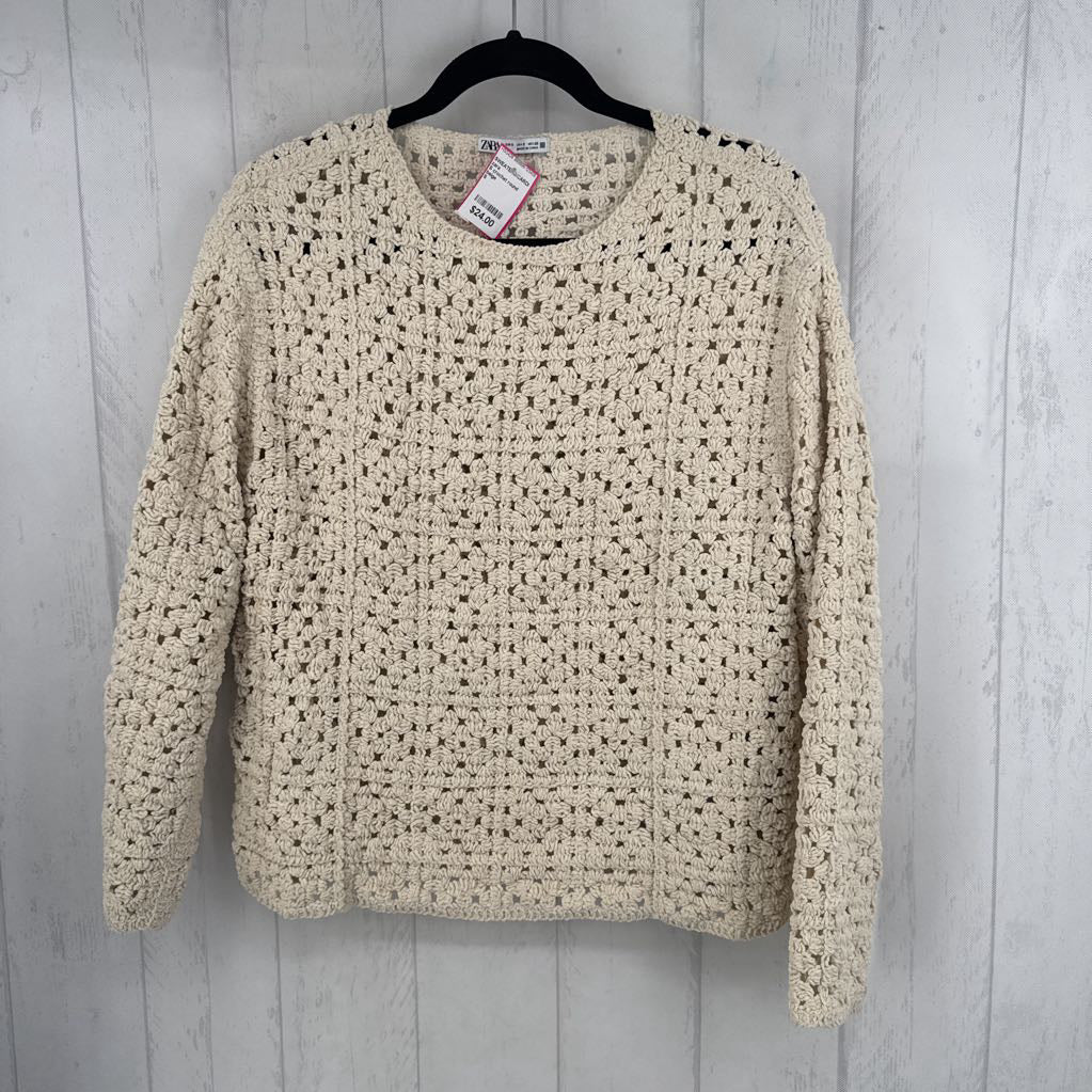 S crochet round neck sweater