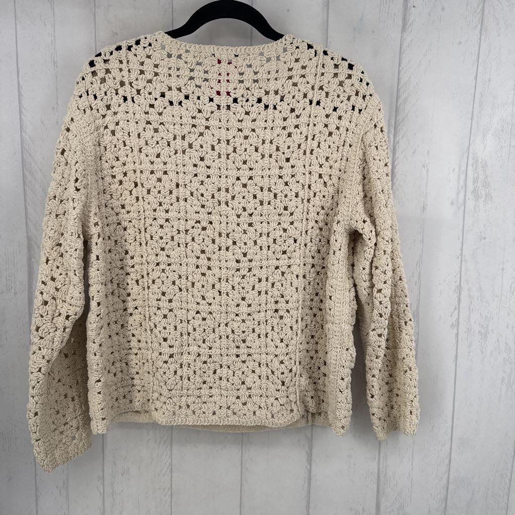 S crochet round neck sweater