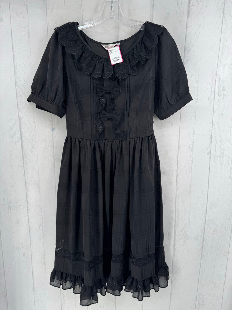 XL lace & bows cottagecore s/s dress