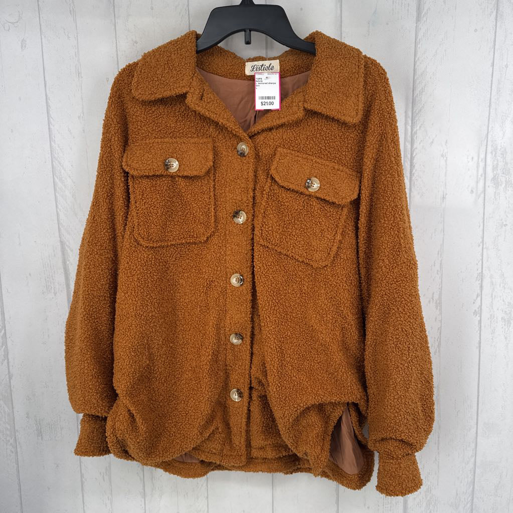 L textured sherpa shacket