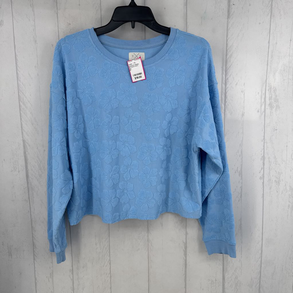 M french terry floral l/s top