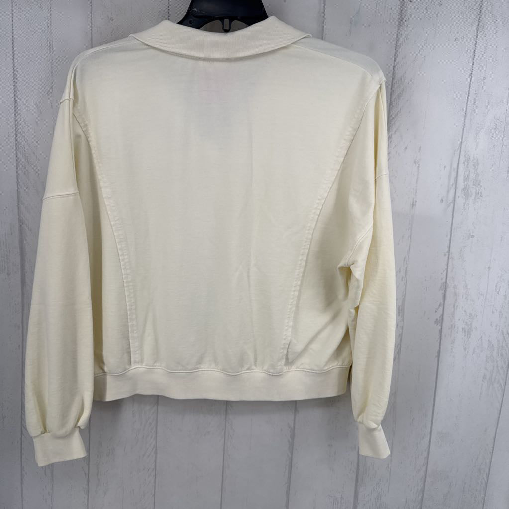 M quarter button down l/s top