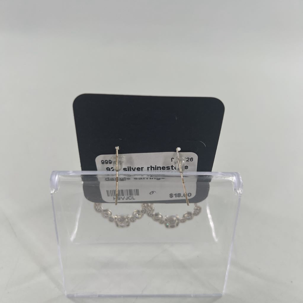 .925 silver rhinestone dangle earrings