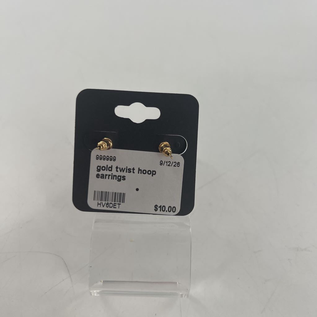 gold twist hoop earrings