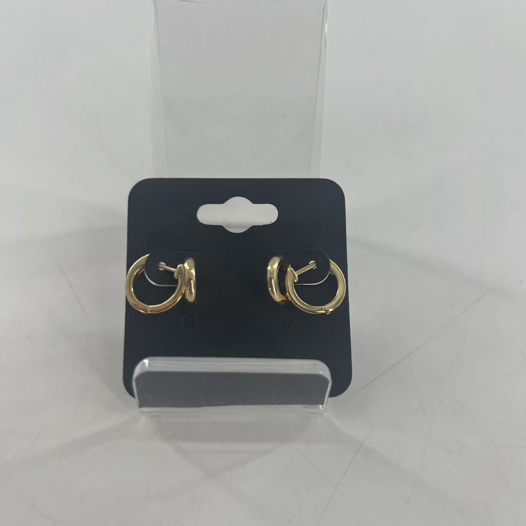 2pr gold hoop earrings