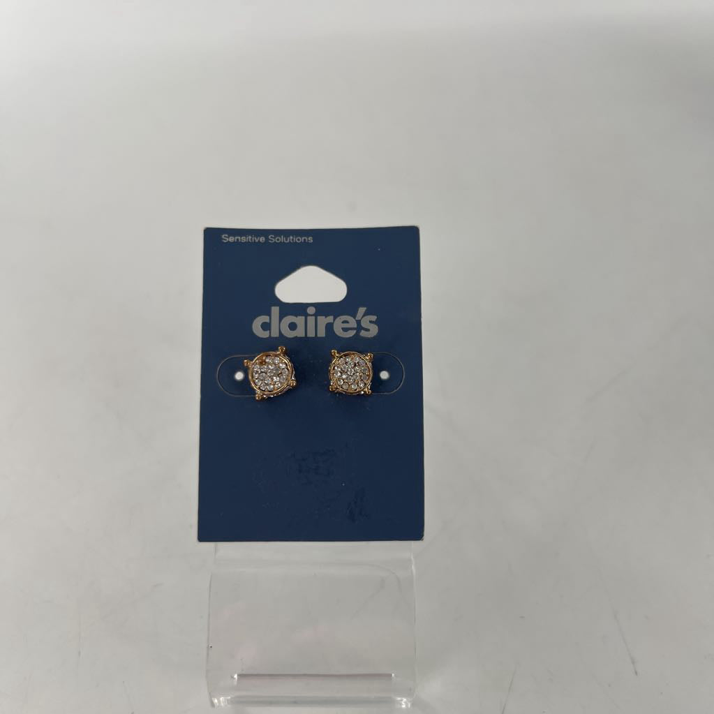 gold cz stud earrings