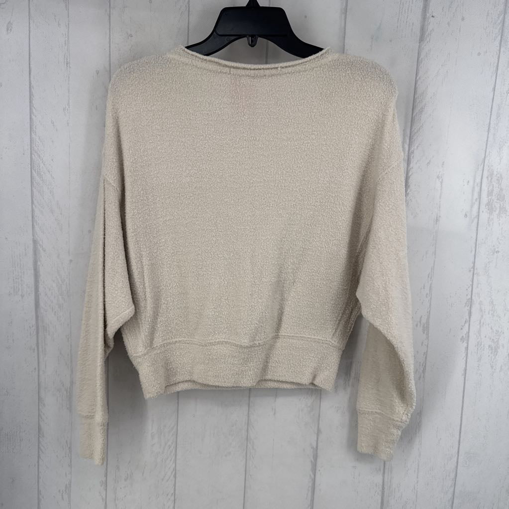 XS textured drop shoulder l/s top