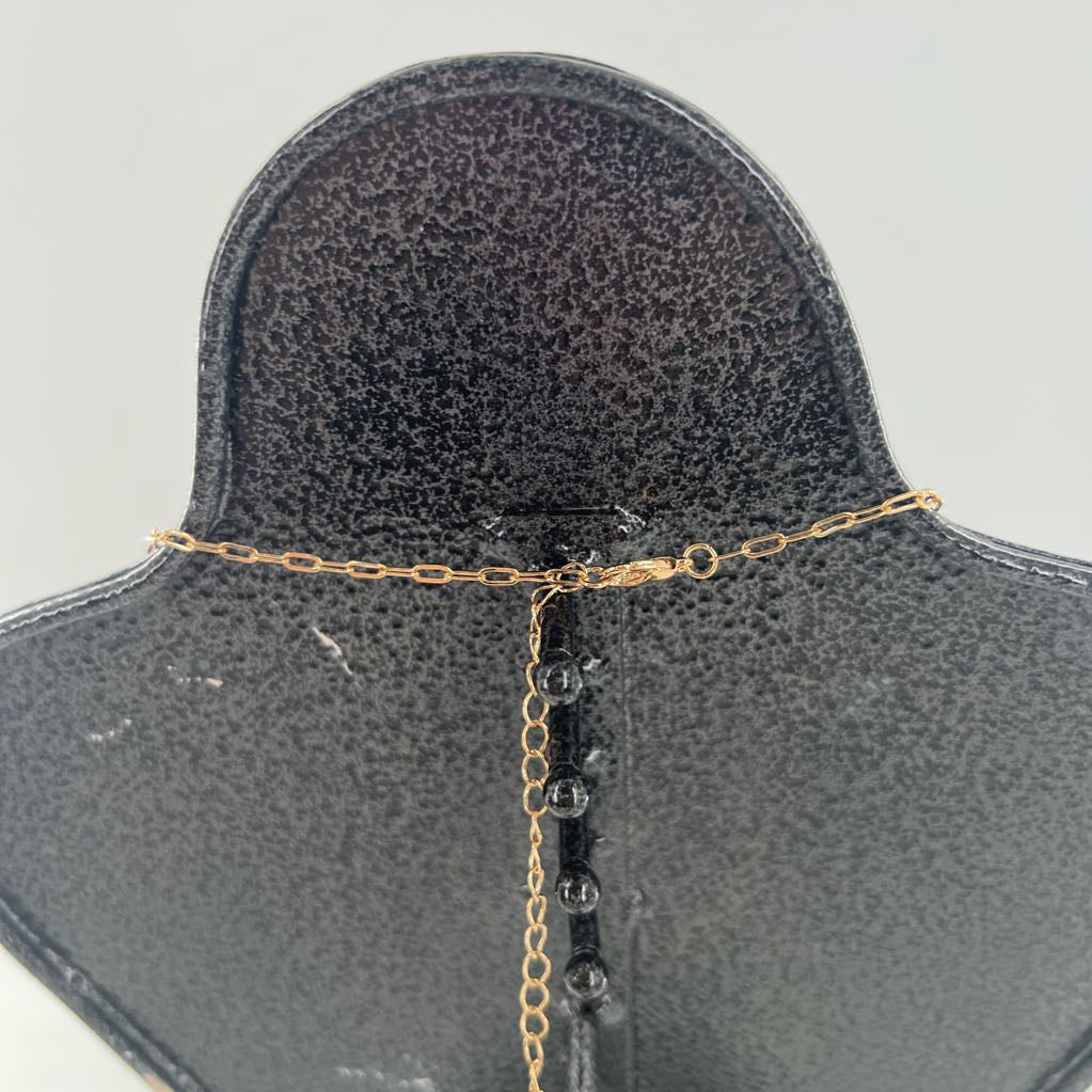 18" gold tone multi-color stone circle pendant necklace